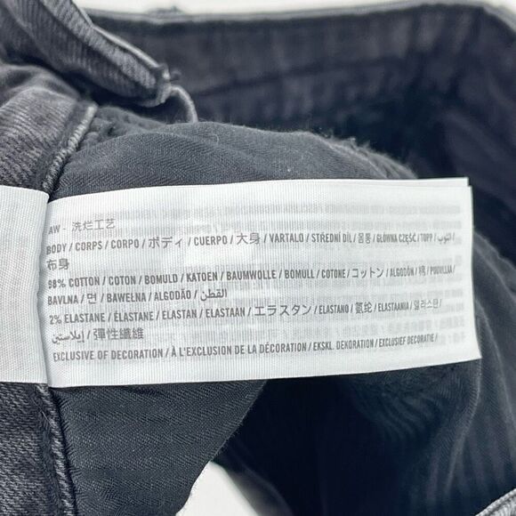 Hollister High Rise 3"‎ Mom Short Stretch Denim Faded Black Raw Hem Women 3/26 - Picture 6 of 7